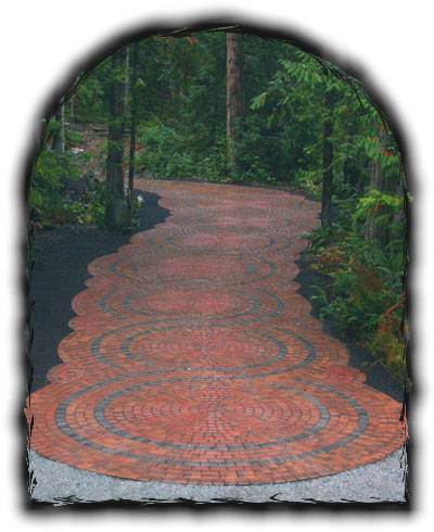Paving Stone driveway in concentric circles