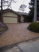 Curved stone driveway